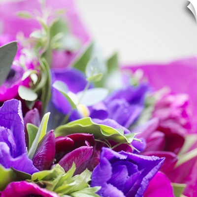 Bouquet of blue and violet flowers