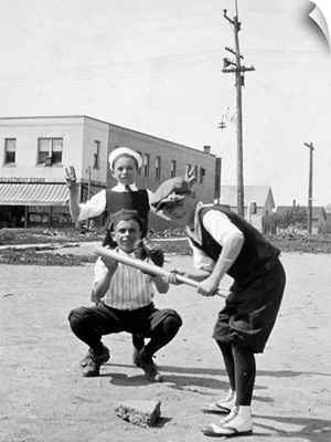 Boys Play Baseball In A Sandlot, Ca. 1923