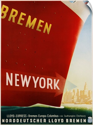 Bremen New York Travel Poster By Kuck