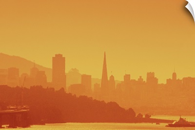 Bright San Francisco sunset.