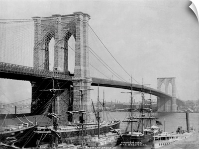 Brooklyn Bridge And Sailing Ships