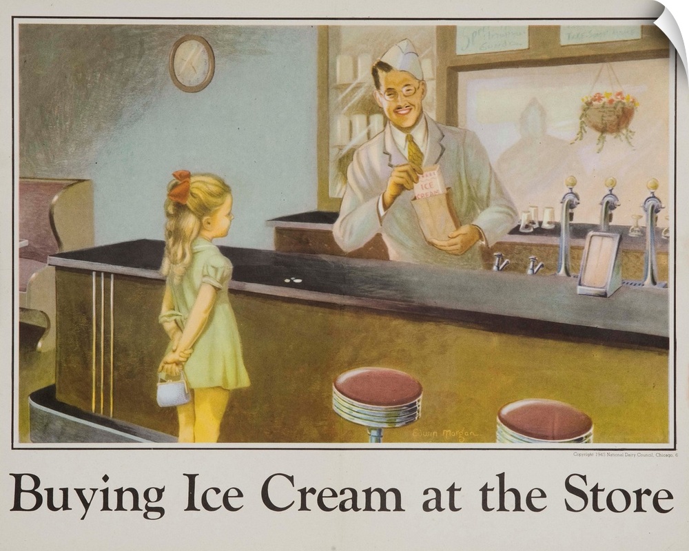 National Dairy Council Poster, Chicago, 1945. Illustrated by Edwin Morgan.