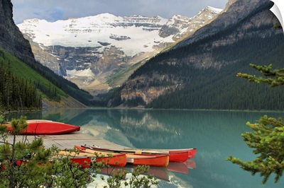 Canoes on lake louise, Canada