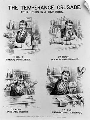 Cartoon Of The Temperance Crusade: Four Hours In A Bar Room