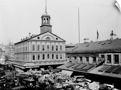 Carts And Wagons In Front Of Faneuil Hall