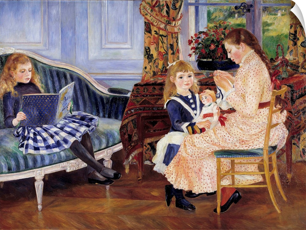 Children's afternoon at Wargemont. Painting Pierre Auguste Renoir(1841-1919), oil on canvas, 127 x 173 cm, 1884. French Sc...