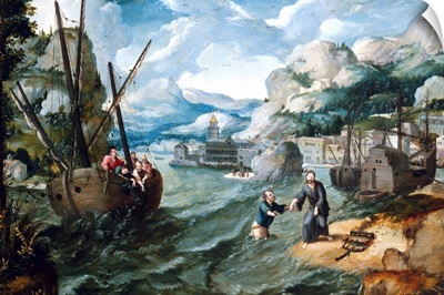 Christ With Saint Peter And The Disciples On The Sea Of Galilee By Lucas Gassel