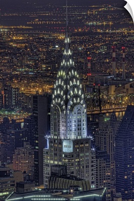 Chrysler Building at night, US.