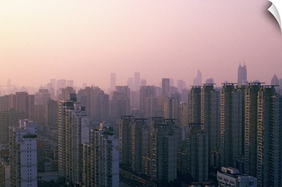 Cityscape in sunset, Shanghai, China