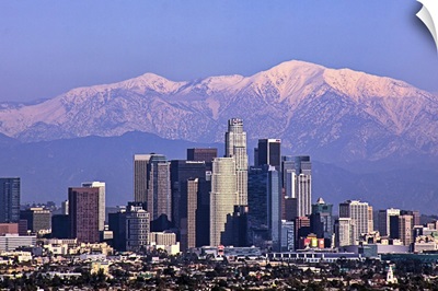 Cityscape view of Los Angeles winter time.