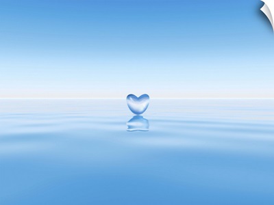 Clear heart shape on water