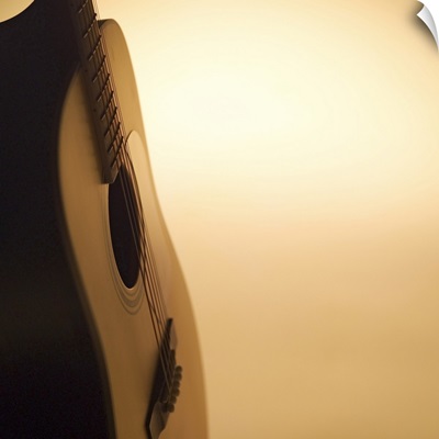 Close-up an acoustic guitar