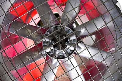 Close-up of an industrial ventilation fan