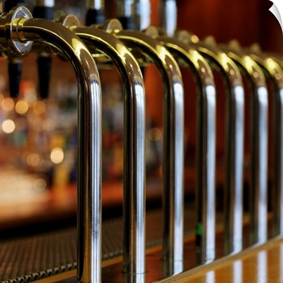 Close-up of bar taps