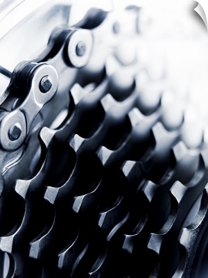 Close up of bicycle gears