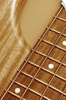 Close-up of guitar bridge
