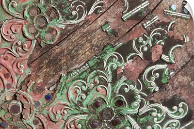 Close-up of ornate wooden pattern
