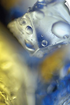 Close-up of water droplets on ice cubes
