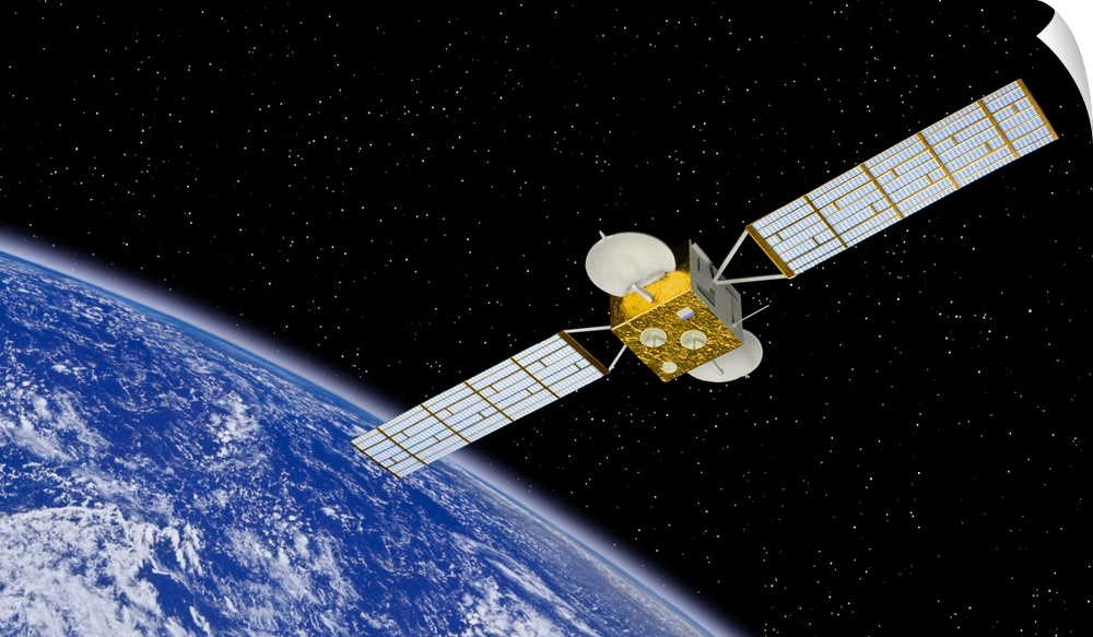 Communications satellite over Earth
