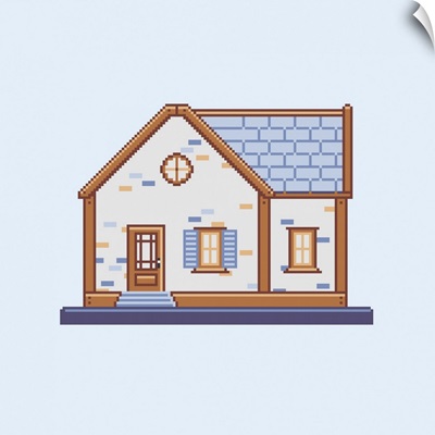 Cottage Brick House Pixel Art