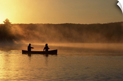 Couple canoeing
