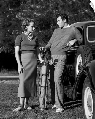 Couple Taking a Break from Golf, 1940s