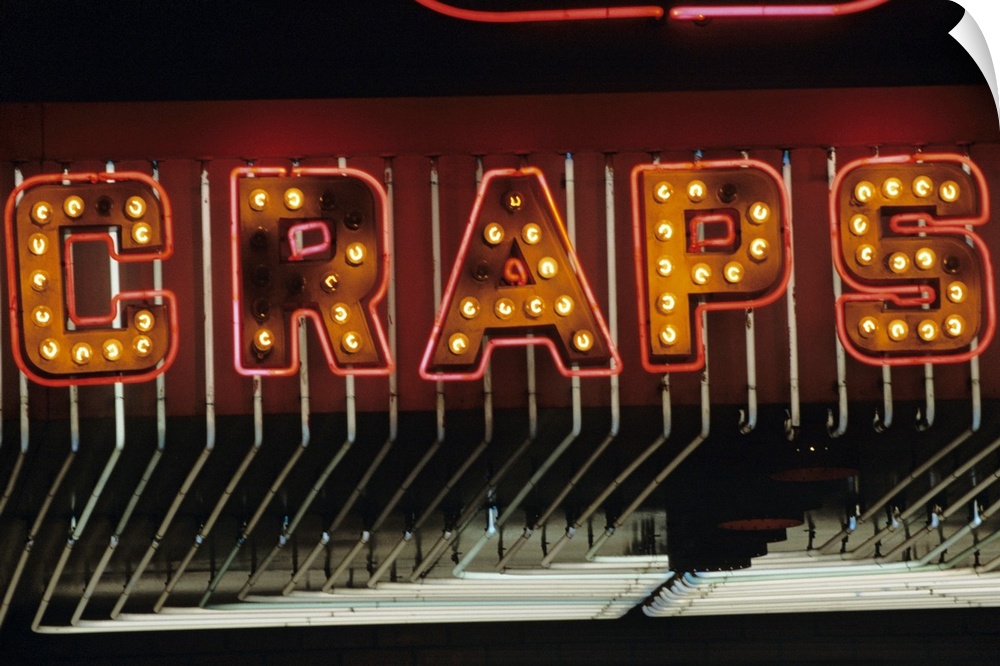 Craps gambling sign, Las Vegas, Nevada, USA