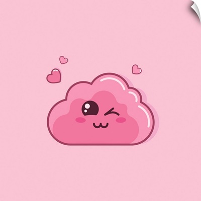 Cute Pink Cloud And Hearts