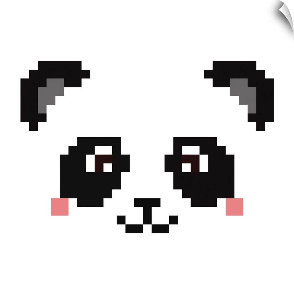 Cute Pixel Panda Face