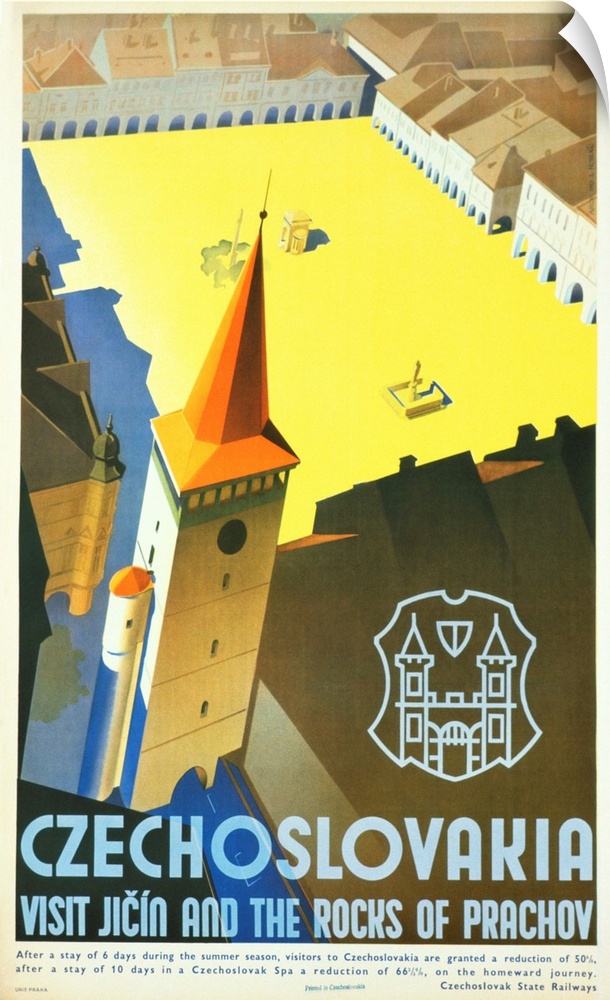Czechoslovakia - Visit Jicin And The Rocks Of Prachov Travel Poster By L. Horak