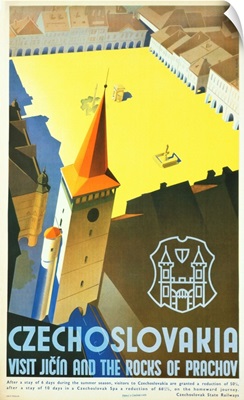 Czechoslovakia - Visit Jicin And The Rocks Of Prachov Travel Poster By L. Horak