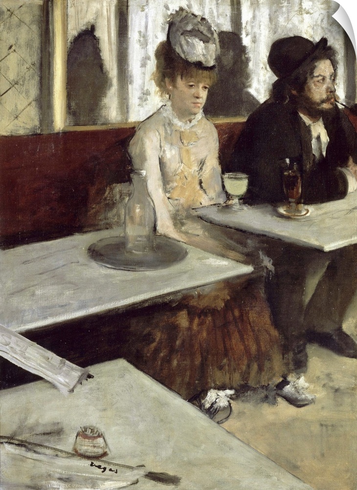Edgar Degas, Dans un cafe, dit aussi l'Absinthe (In a Cafe, also called Absinthe), oil on canvas, 1873, 92 x 68 cm (36.2 x...