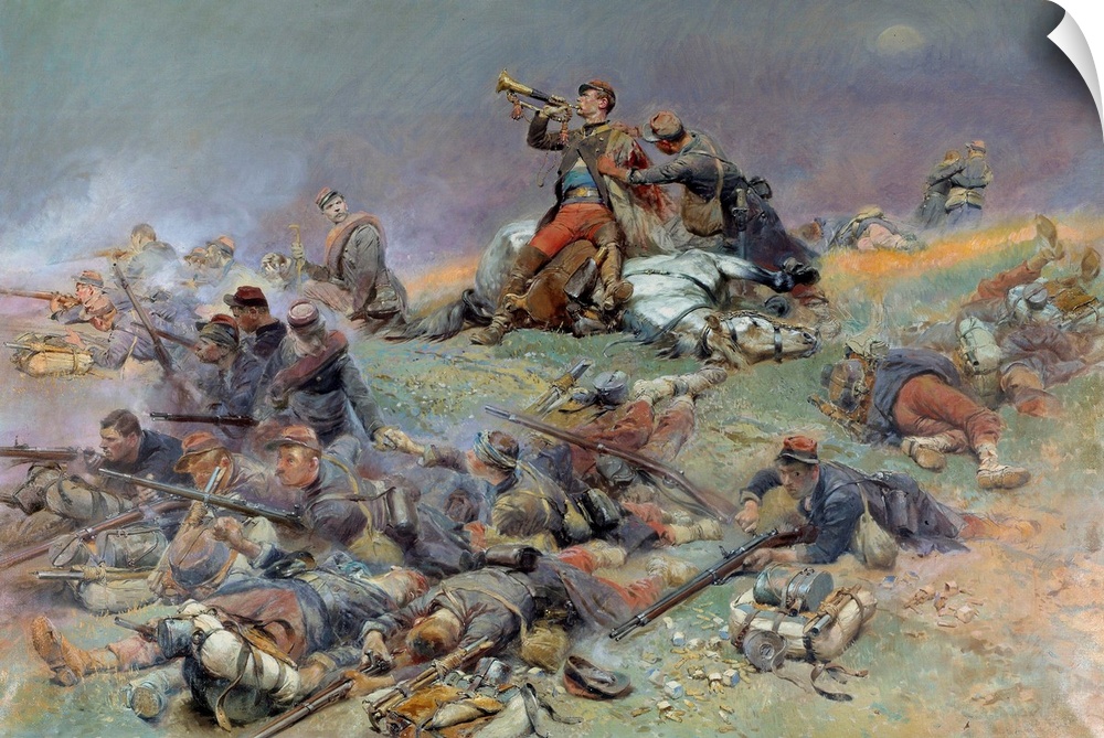 Death of Commandant Berbegier at the battle of Saint-Privat (Saint Privat), 18 August 1870. Painting by Edouard Detaille (...