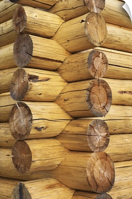 Detail of corner of log cabin
