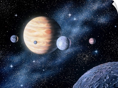 Digital concept painting of the planets in our solar system