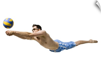 Diving volleyball player