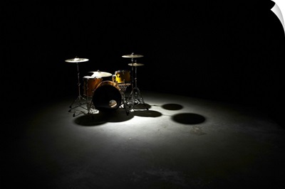 Drum kit, elevated view