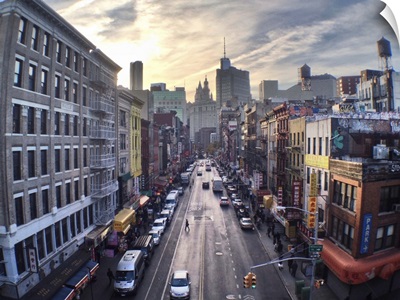 East Broadway at Dusk, Manhattan, New York City