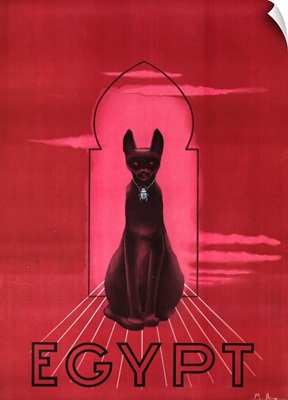 Egypt Cat With Scarab Travel Poster