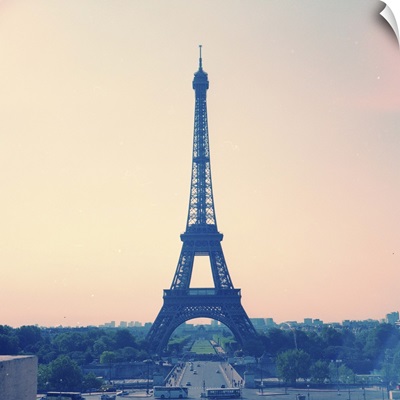 Eiffel Tower in Paris, France with Vintage Effect