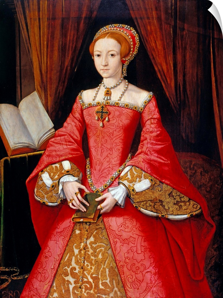Attributed to William Scrots (British), Elizabeth I as a Princess, 1546-7, oil on panel, Royal Collection, London.