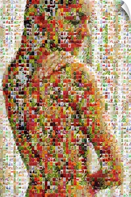 Female beauty portrait made out of healthy food