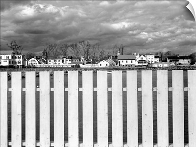 Fence, Clouds, And A Connecticut Town