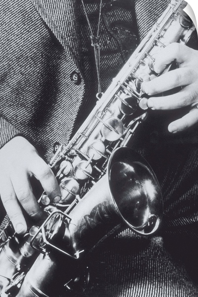 FINGERS POSITIONED ON SAXOPHONE, 1940