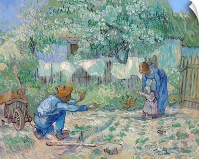 First Steps, After Millet By Vincent Van Gogh