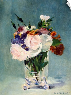 Flowers In A Crystal Vase By Edouard Manet