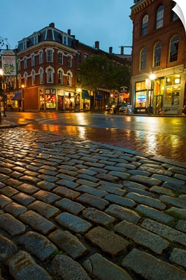 Fore Street at dusk, Portland, Maine