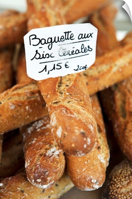 French bread at a market, France