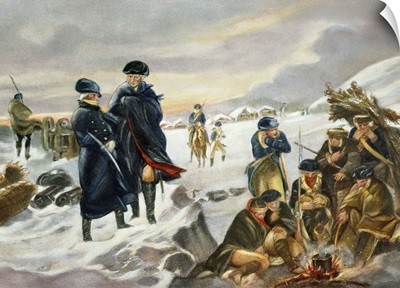 George Washington And Marquis Lafayette At Valley Forge After Alonzo Chappel