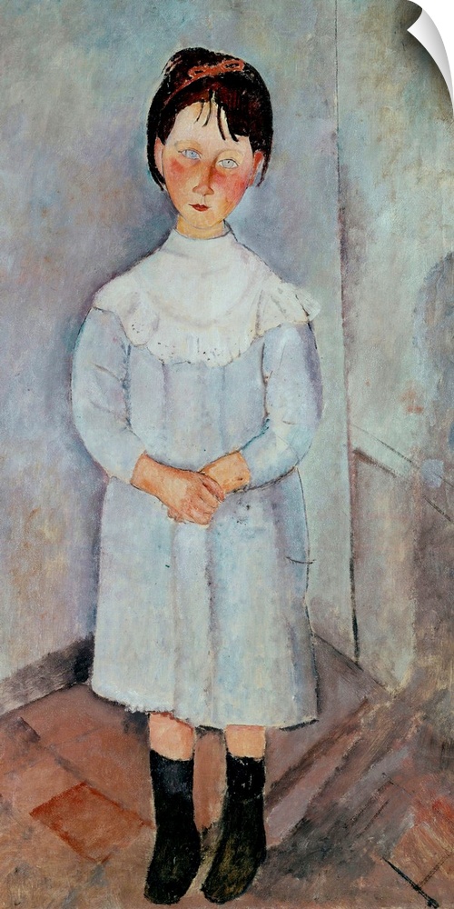 Girl in blue. Painting by Amedeo Modigliani (1884-1920), 1918. 1,16 x 0,73 m. Private collection